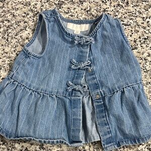 Zara Light Blue Denim Top